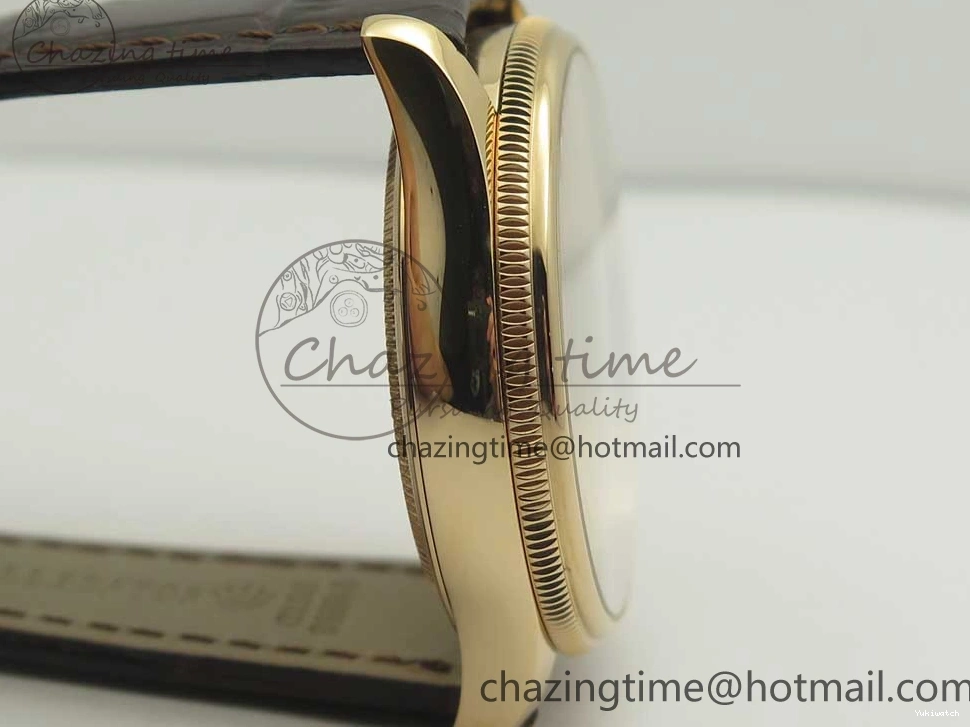 Best Leather Markers Edition Real A3165 Strap Date Brown RG Black Sticks 50519 on Dial Cellini MK 0408